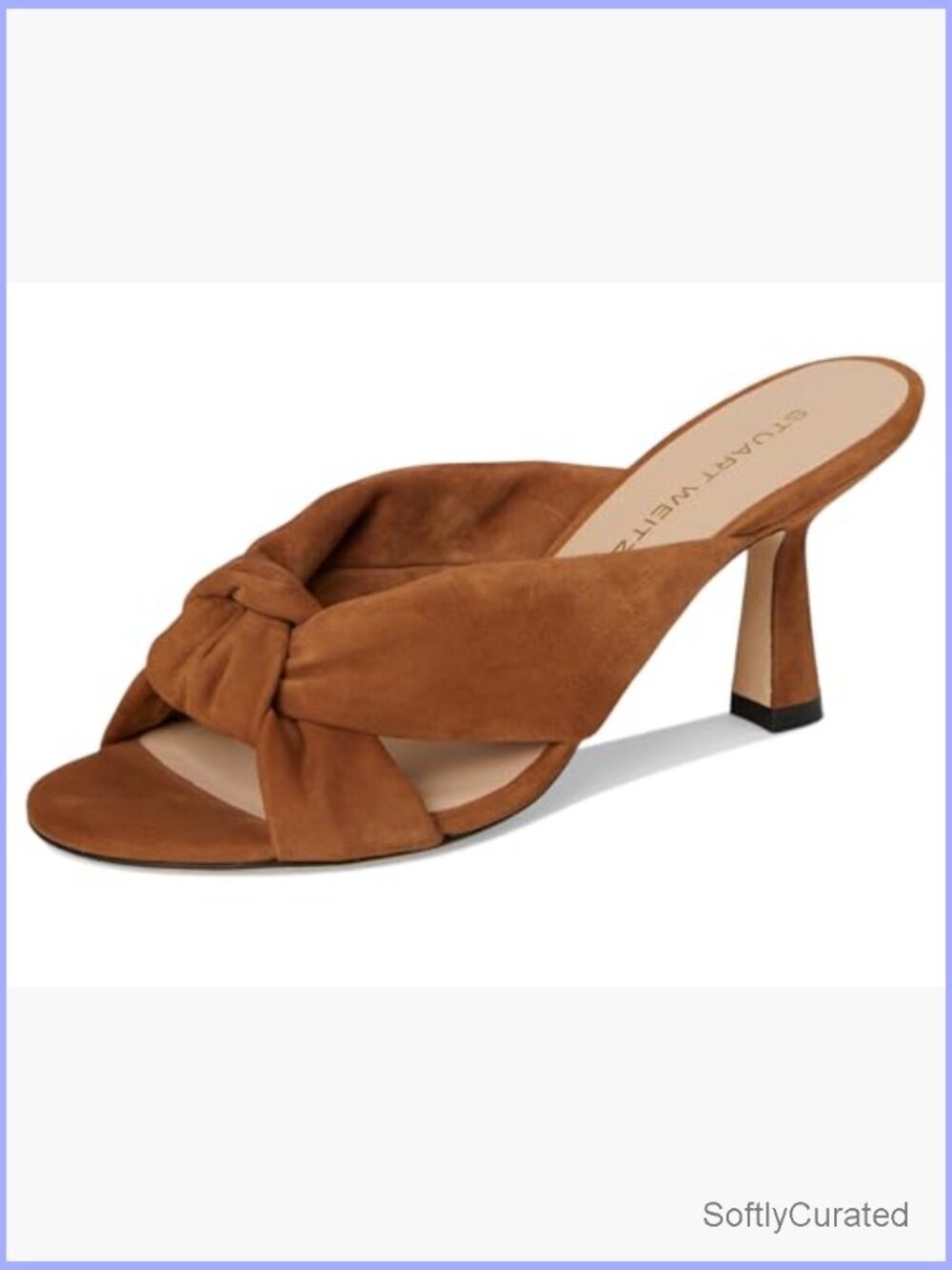 Leather Slide Sandals with Stiletto Heel, Slingback Strap, Slip-On - Picture 7 of 7
